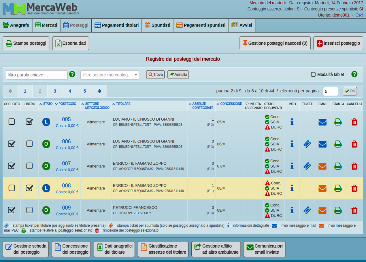 schermata registro