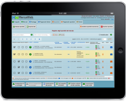 schermata di MercaWeb sul tablet